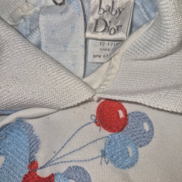 Vintage Baby Dior Footed Romper, Rocking horse and balloons, Med. 12-17 pounds - Picture 5 of 13